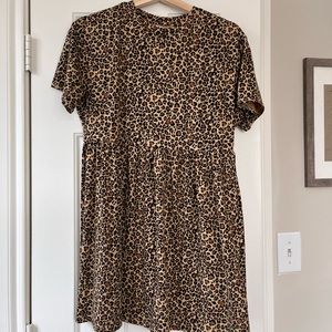 RVCA Leopard Print Babydoll Dress